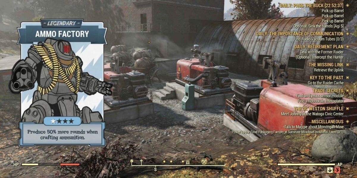 Fallout 76 ammo factory legendary perk card and ammo collectors