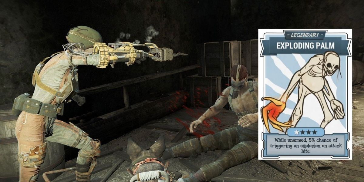 Exploding palm legendary perk and player punching an enemy in Fallout 76