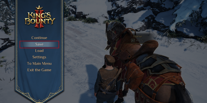 The Player In King's Bounty 2 Saving The Game Manually By Pausing