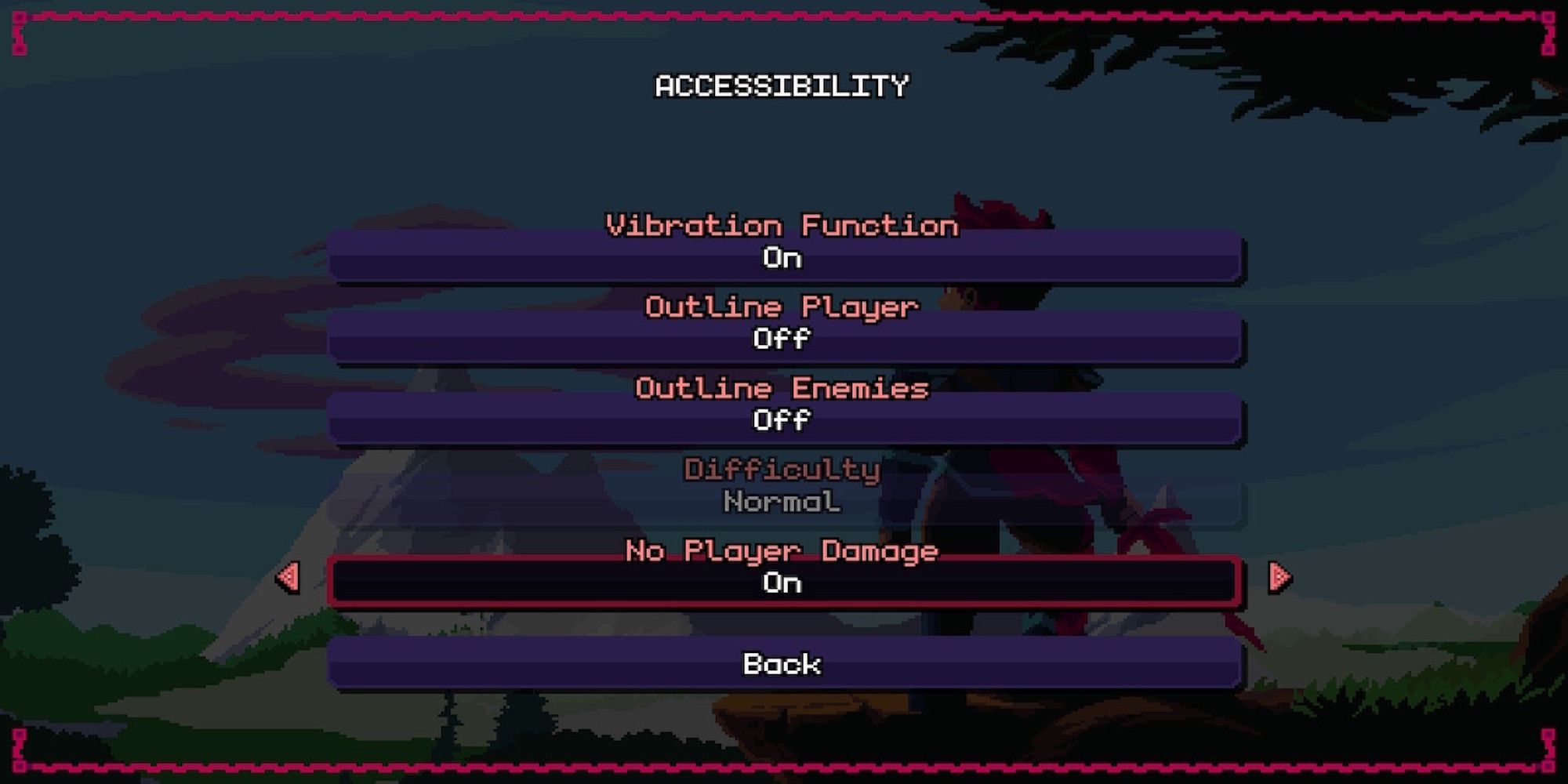 The options menu from Flynn: Son of Crimson 