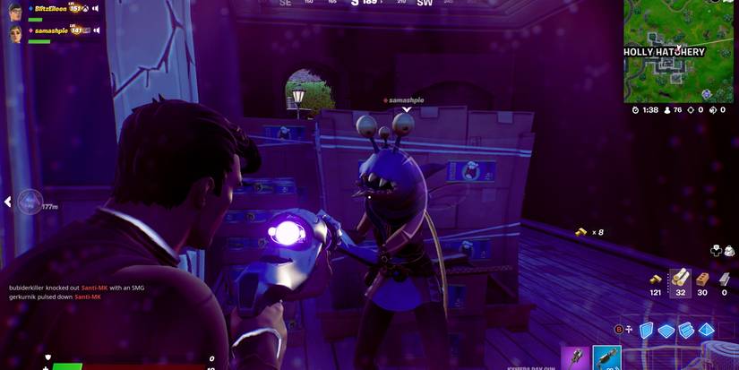 Fortnite week 14 epic quest season 7 holly hatchery alien biome