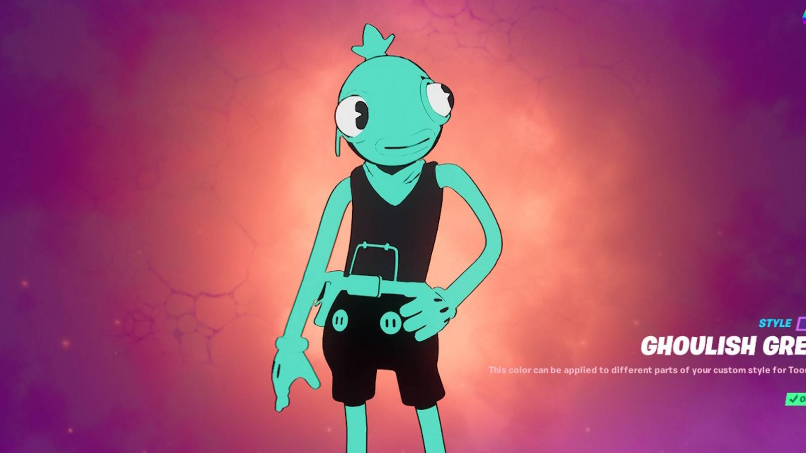 Fortnite season 8 battle pass toona fish green style paint