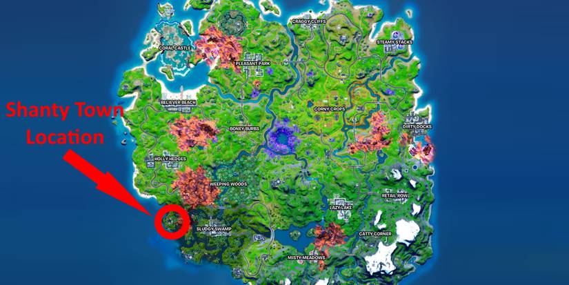 Fortnite shanty town location season 8 map