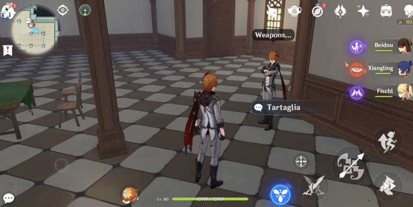 Genshin Impact A player interacting inside player housing