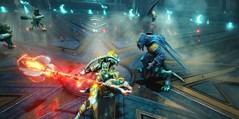 The Valorian Knight From Godfall Engages In Mortal Combat