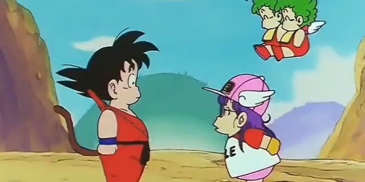Goku and Arale in Dragon Ball