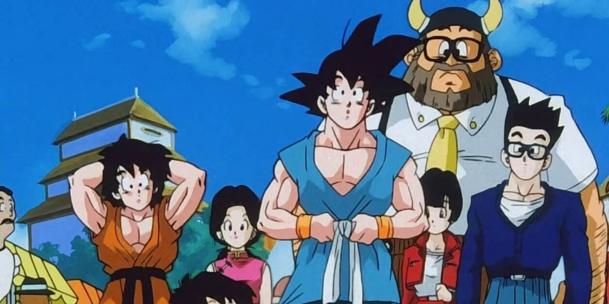 Goku and the gang in the Dragon Ball Z epilogue