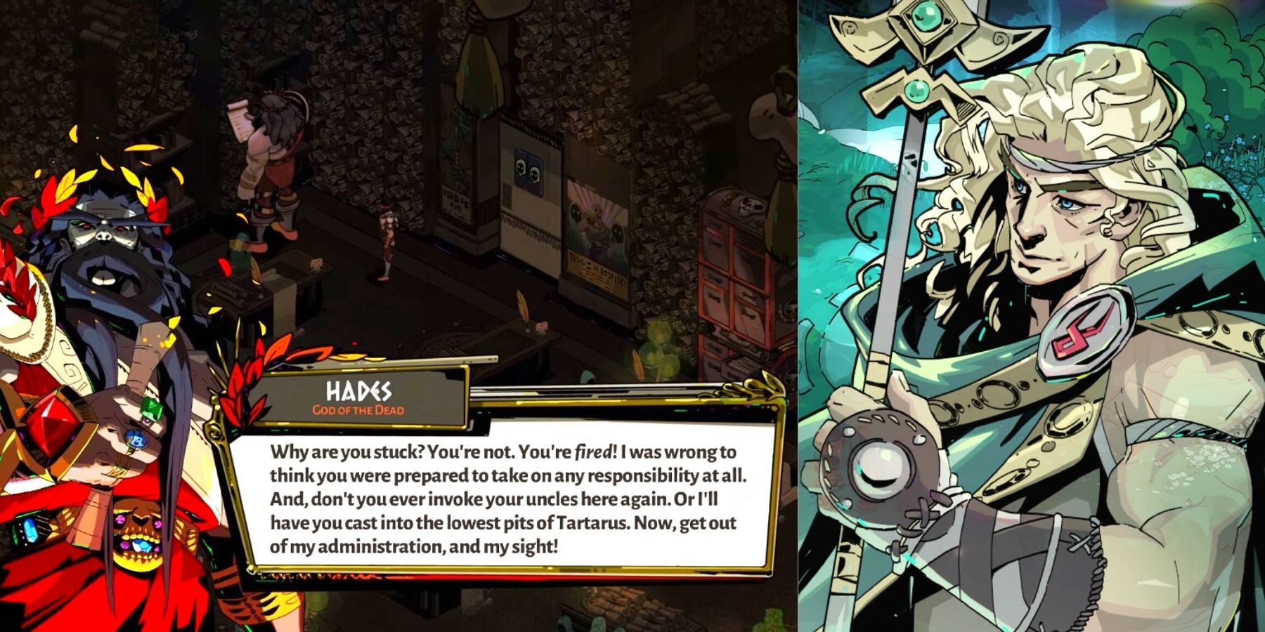 Hades-Game-Hades-And-Achilles-dialogue split image
