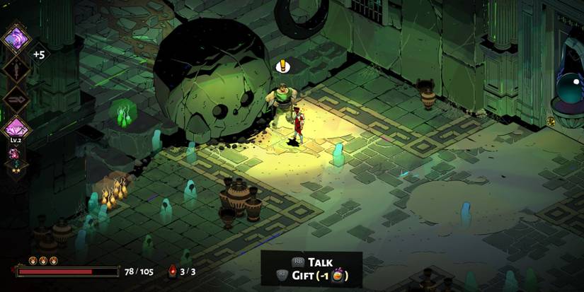 Hades Sisyphus And Bouldy with Zagreus in Chamber Tartarus