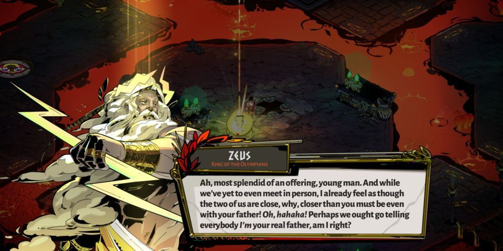 Zagreus Is Given A Boon By Zeus In Hades