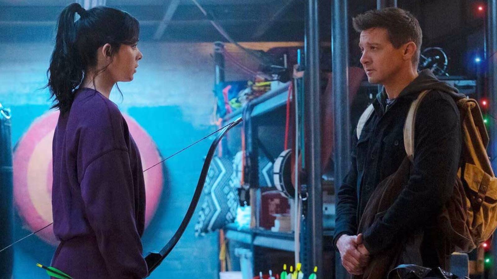 Hailee Steinfeld and Jeremy Renner in Hawkeye