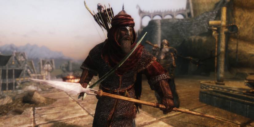 Immersive Weapons Mod For Skyrim Featuring A Spear