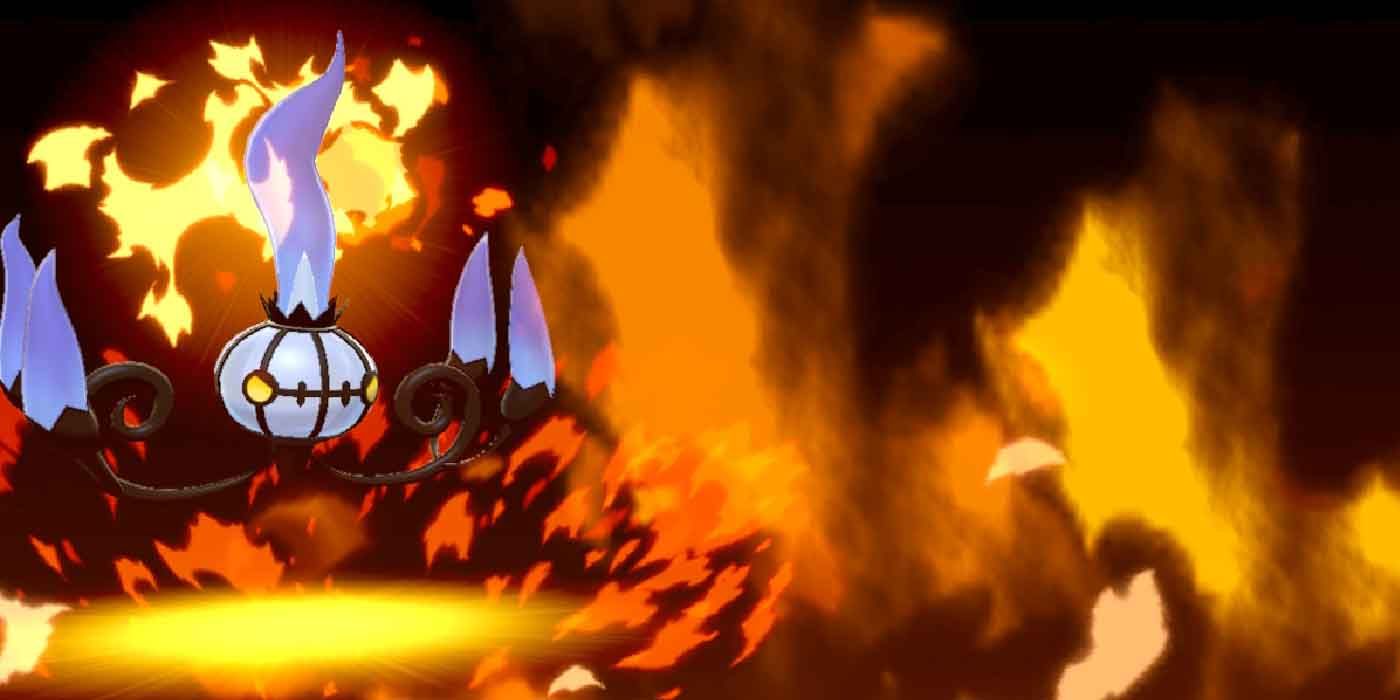 Inferno being used on Chandelure in Pokemon Sword and Shield