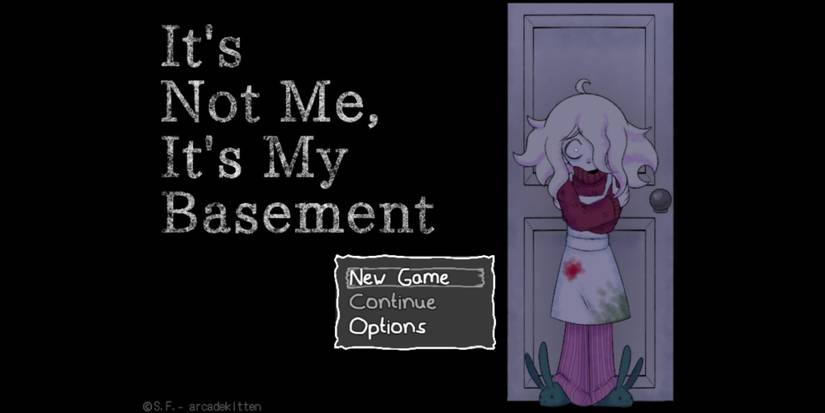 Embry standing in front of door in It's Not Me, It's My Basement