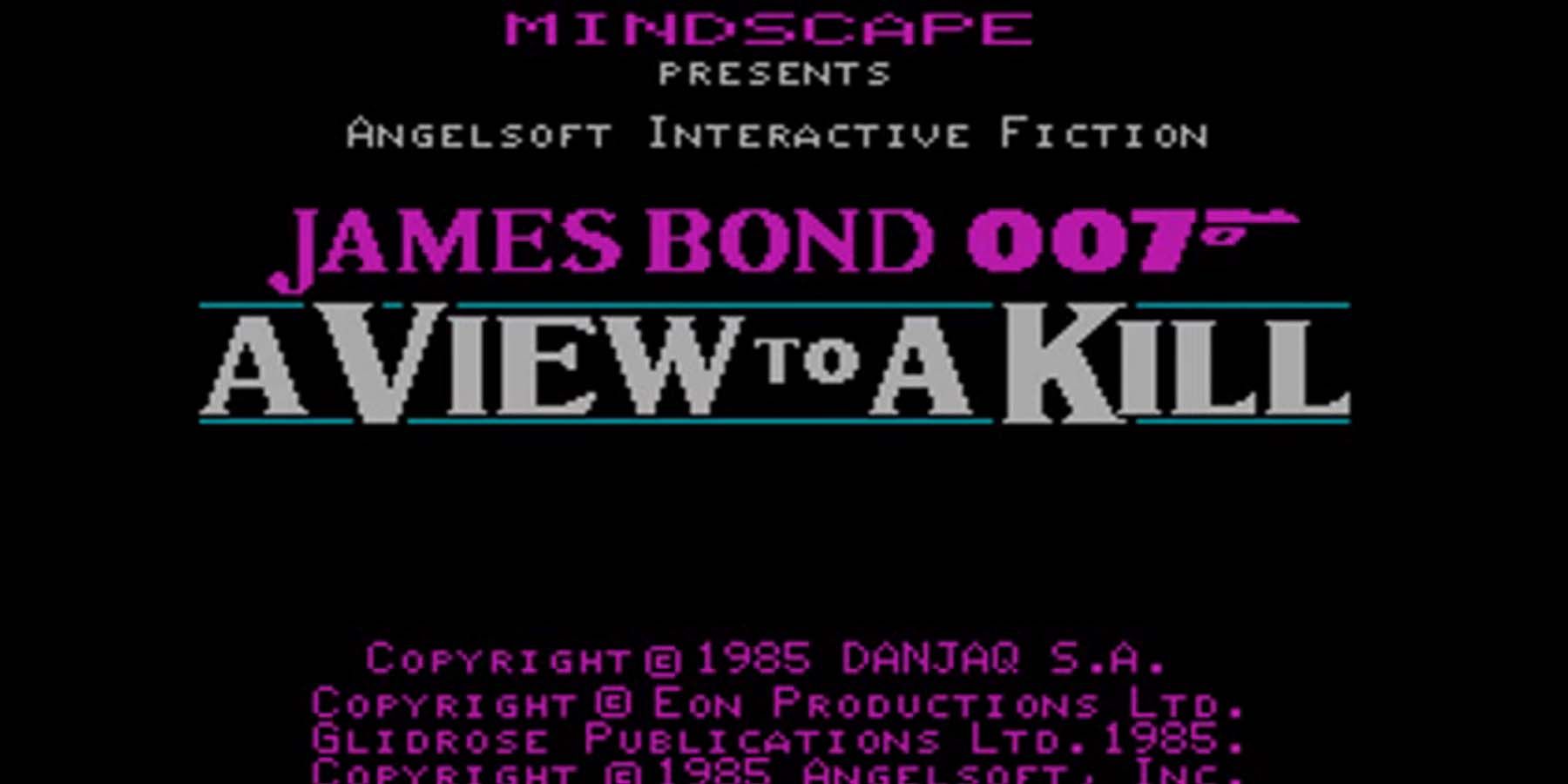 James Bond 007 A View To A Kill 1985 game intro screen