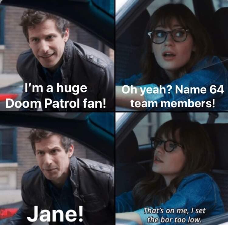 New Girl joke about Jane in Doom Patrol