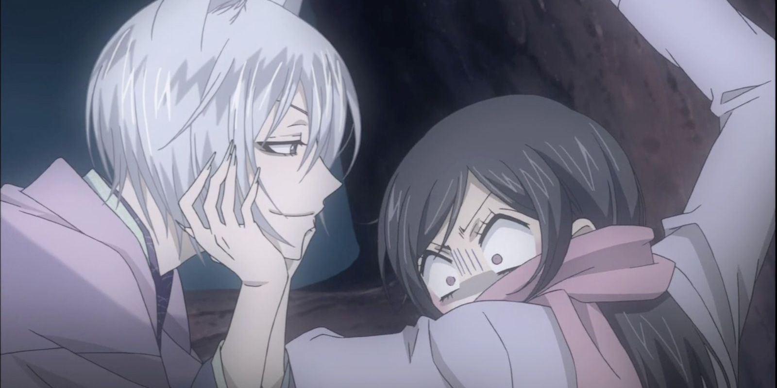 Kamisama Kiss Embarrassed Naname and Smirking Tomoe