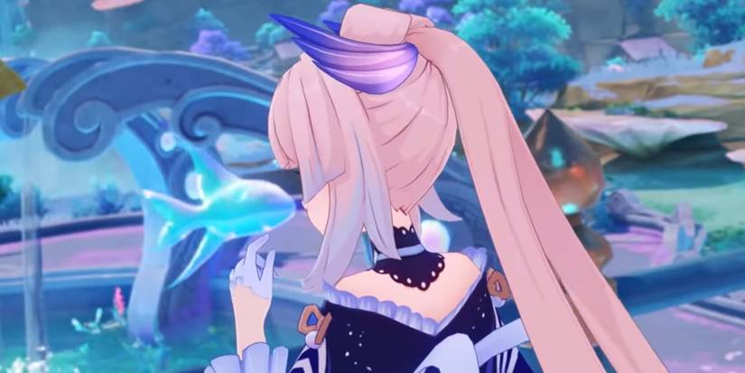 Kokomi summoning a Hydro fish