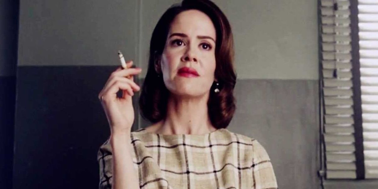 Lana smokes a cigarette in American Horror Story