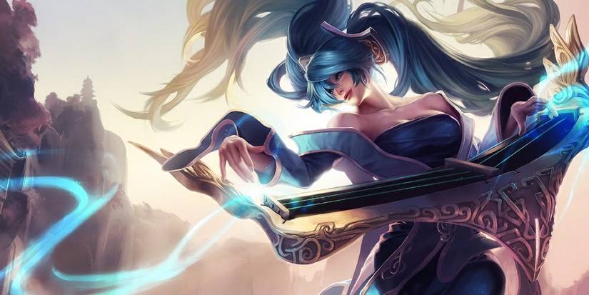 league of legends sona splash art harp