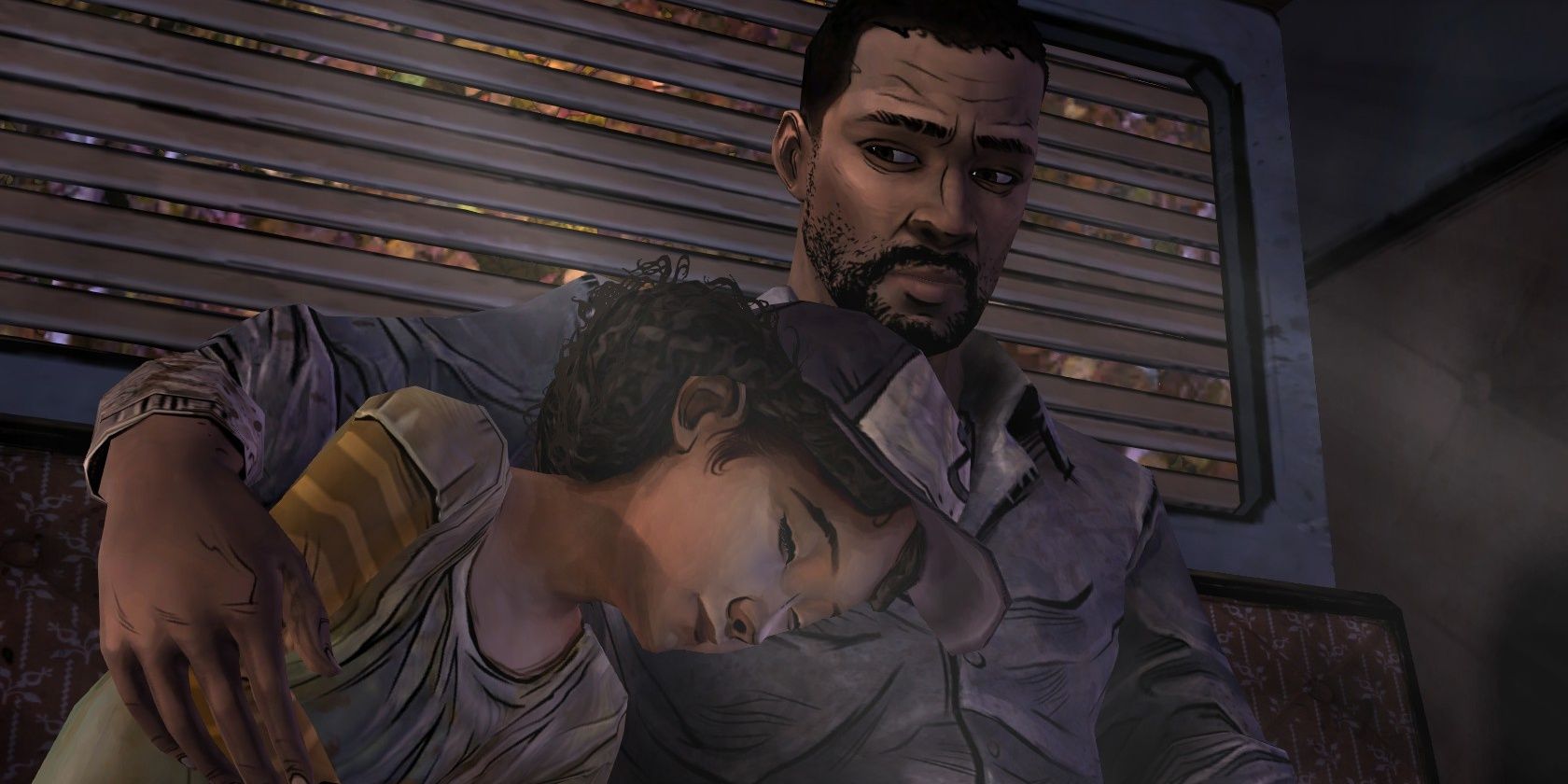 Lee and Clementine in The Walking Dead