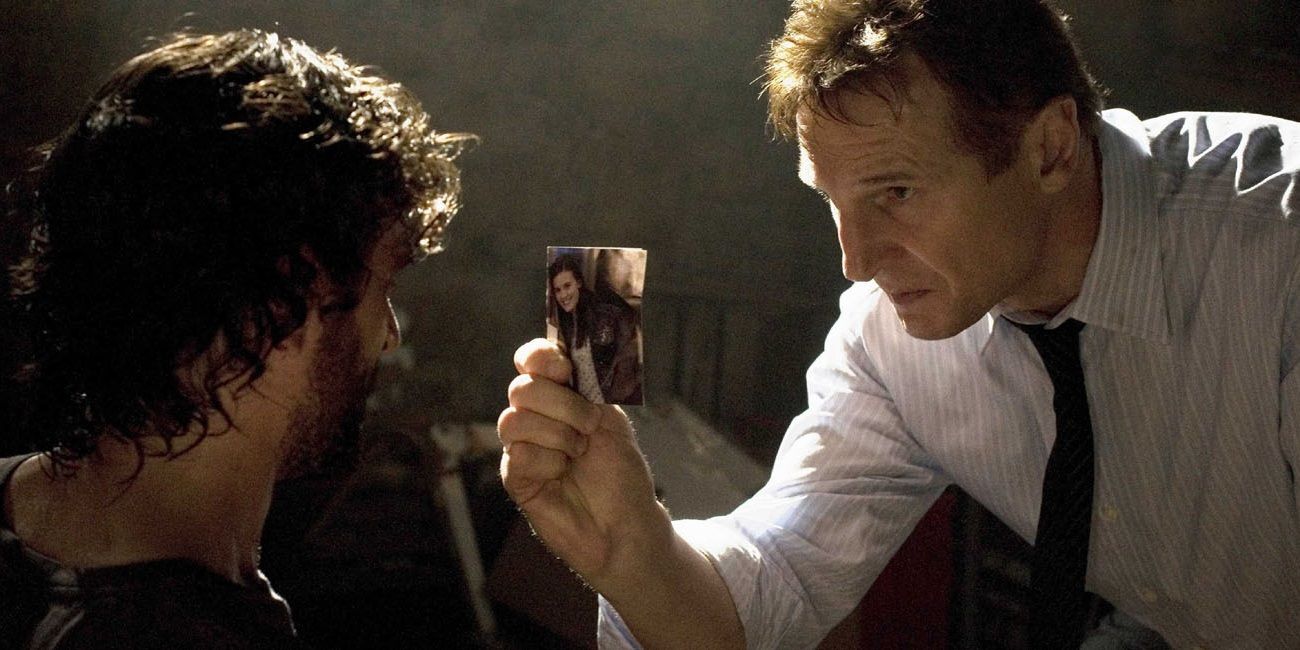 Liam Neeson torturing a suspect in Taken