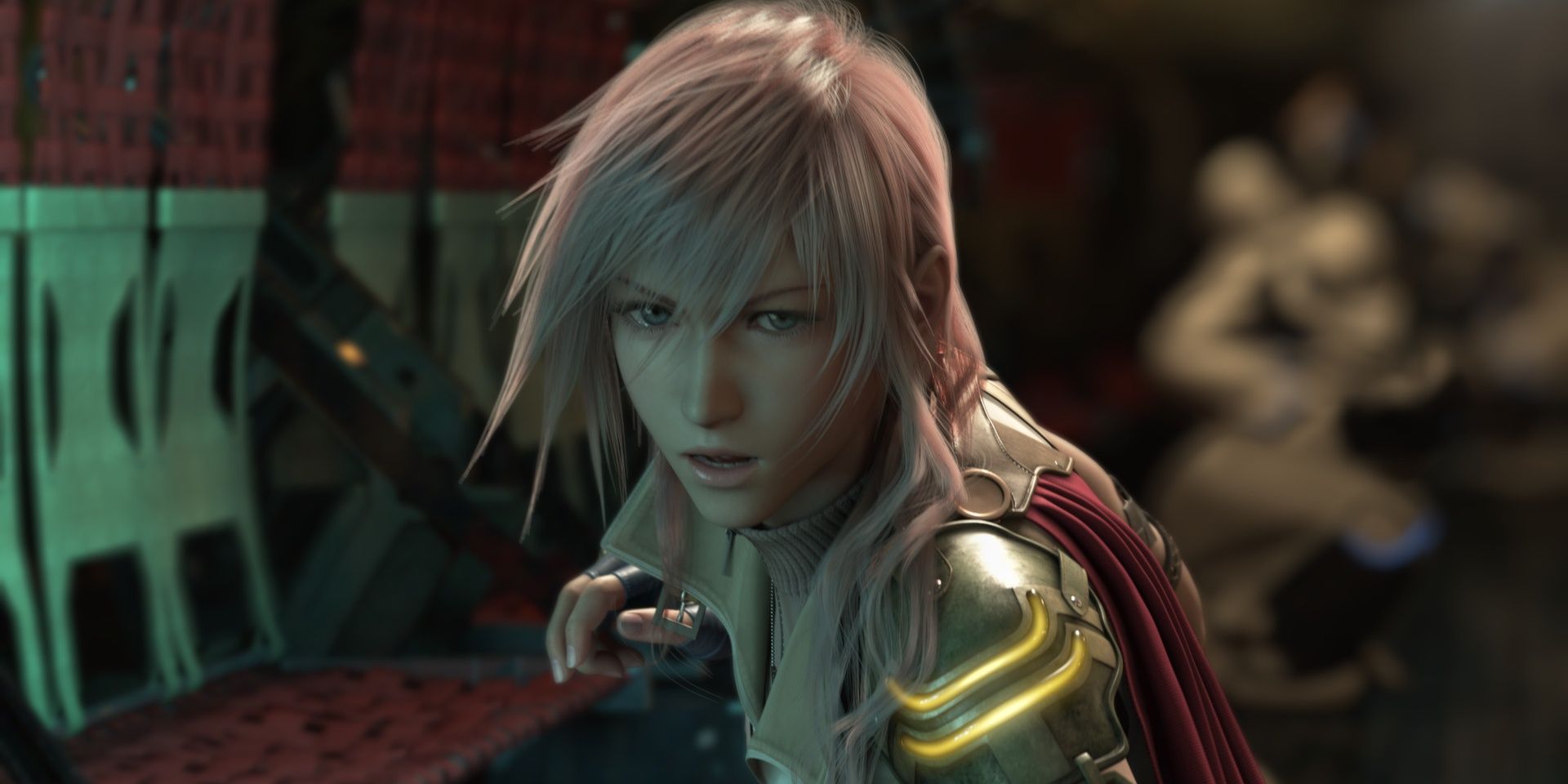 Lightning in Final Fantasy XIII in battle ready position