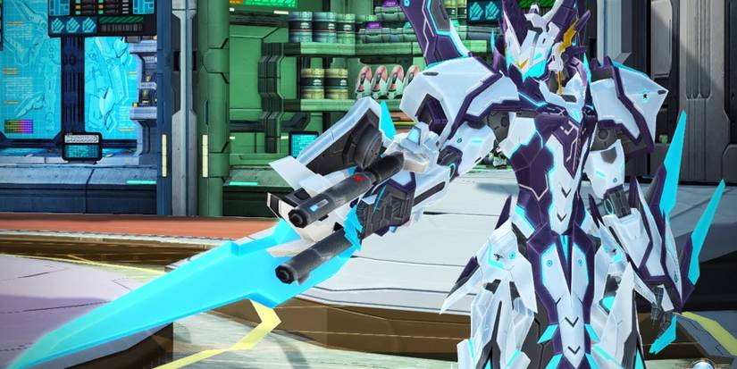 Luster brandishing a Gunblade