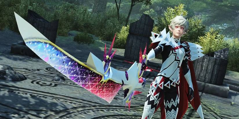 Luster brandishing a sword