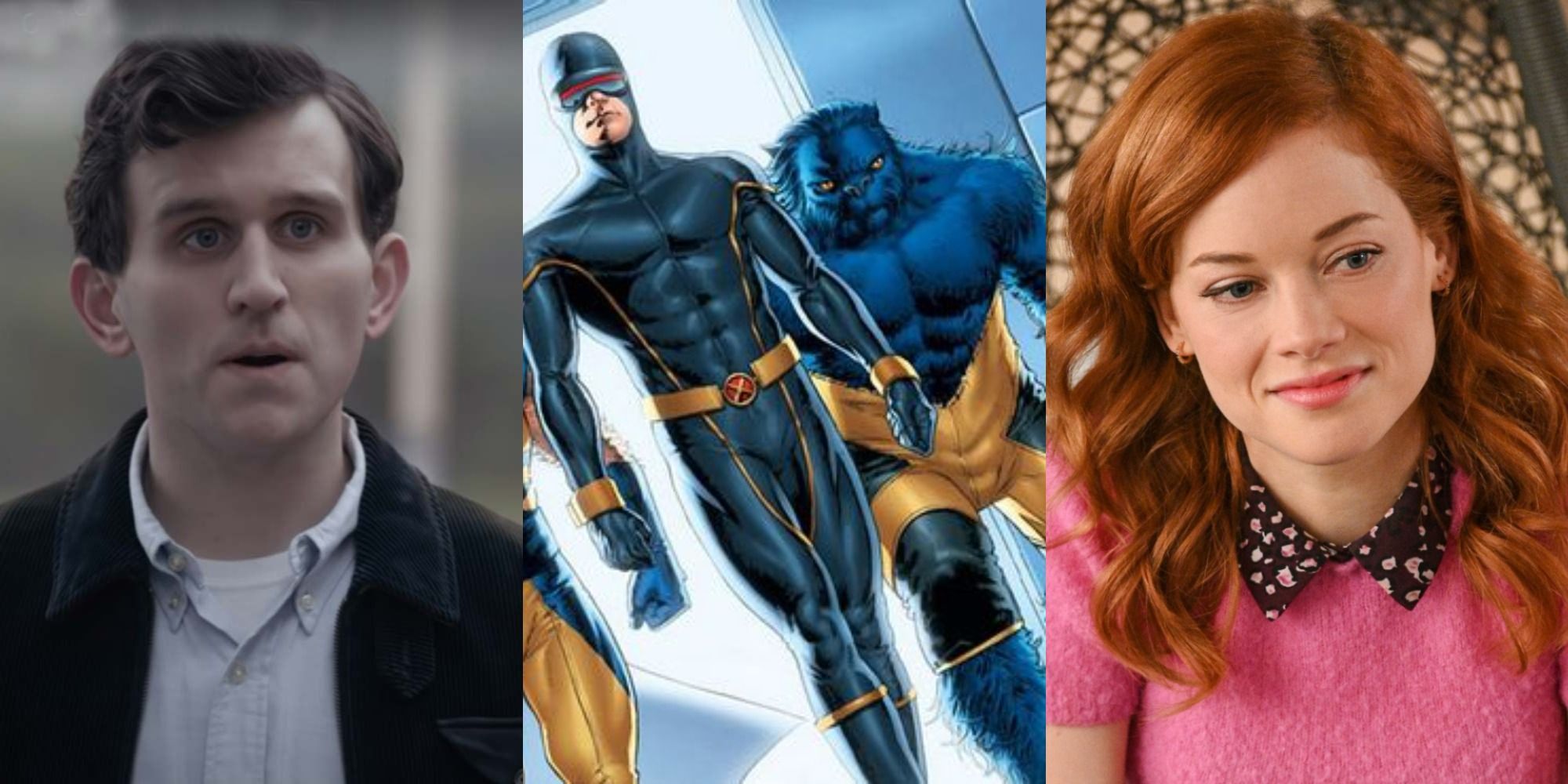 Split image of Harry Melling, the X-Men and Jane Levy