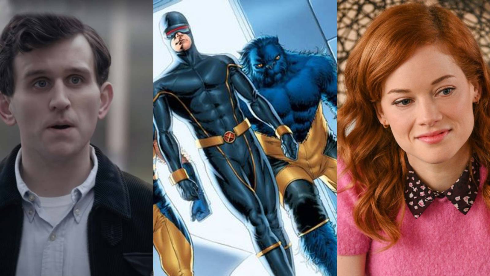 Split image of Harry Melling, the X-Men and Jane Levy