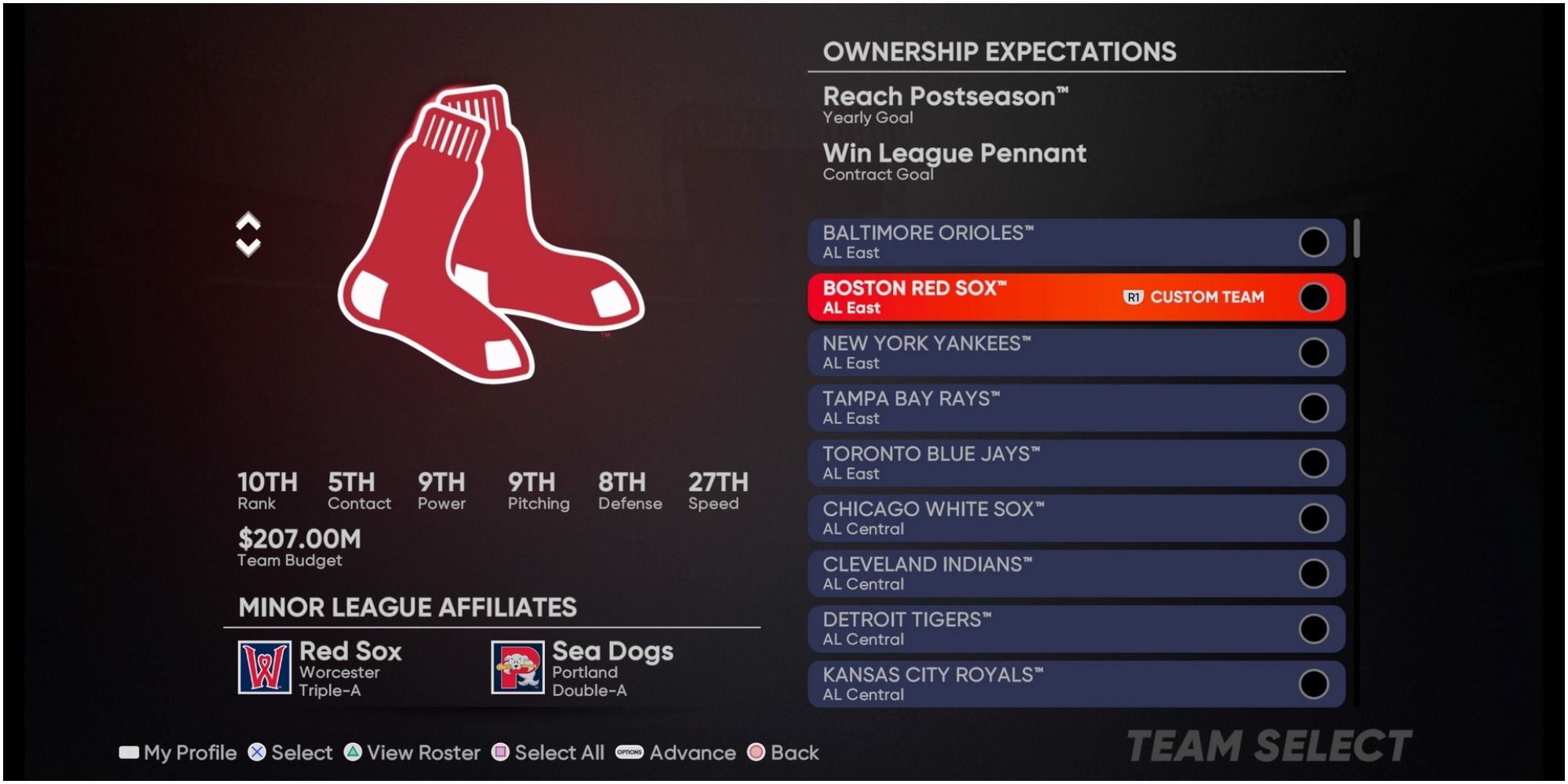 MLB The Show 21 Red Sox Ranked Tenth
