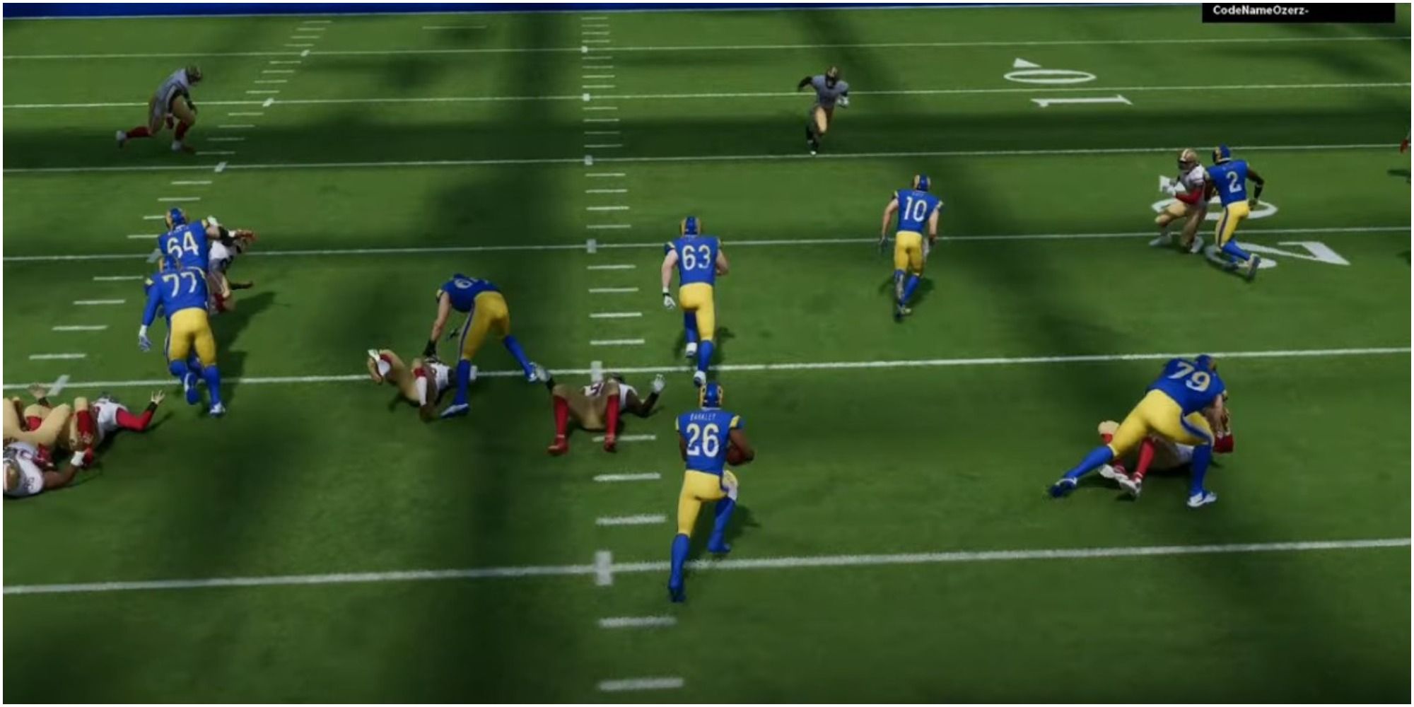 Madden NFL 22 Rams Knocking Over The Entire 49ers Defense