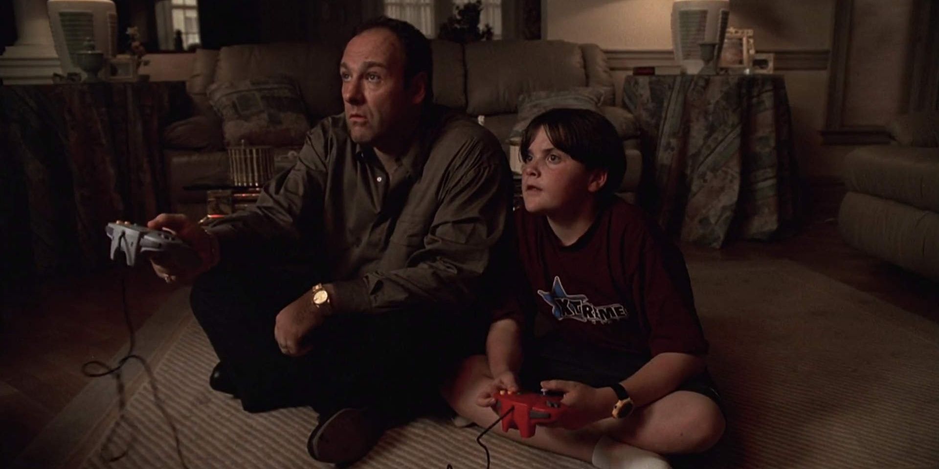 Tony Soprano & AJ Playing Mario Kart 64 On The Nintendo 64
