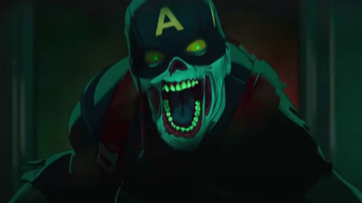 Image of Captain America as a zombie