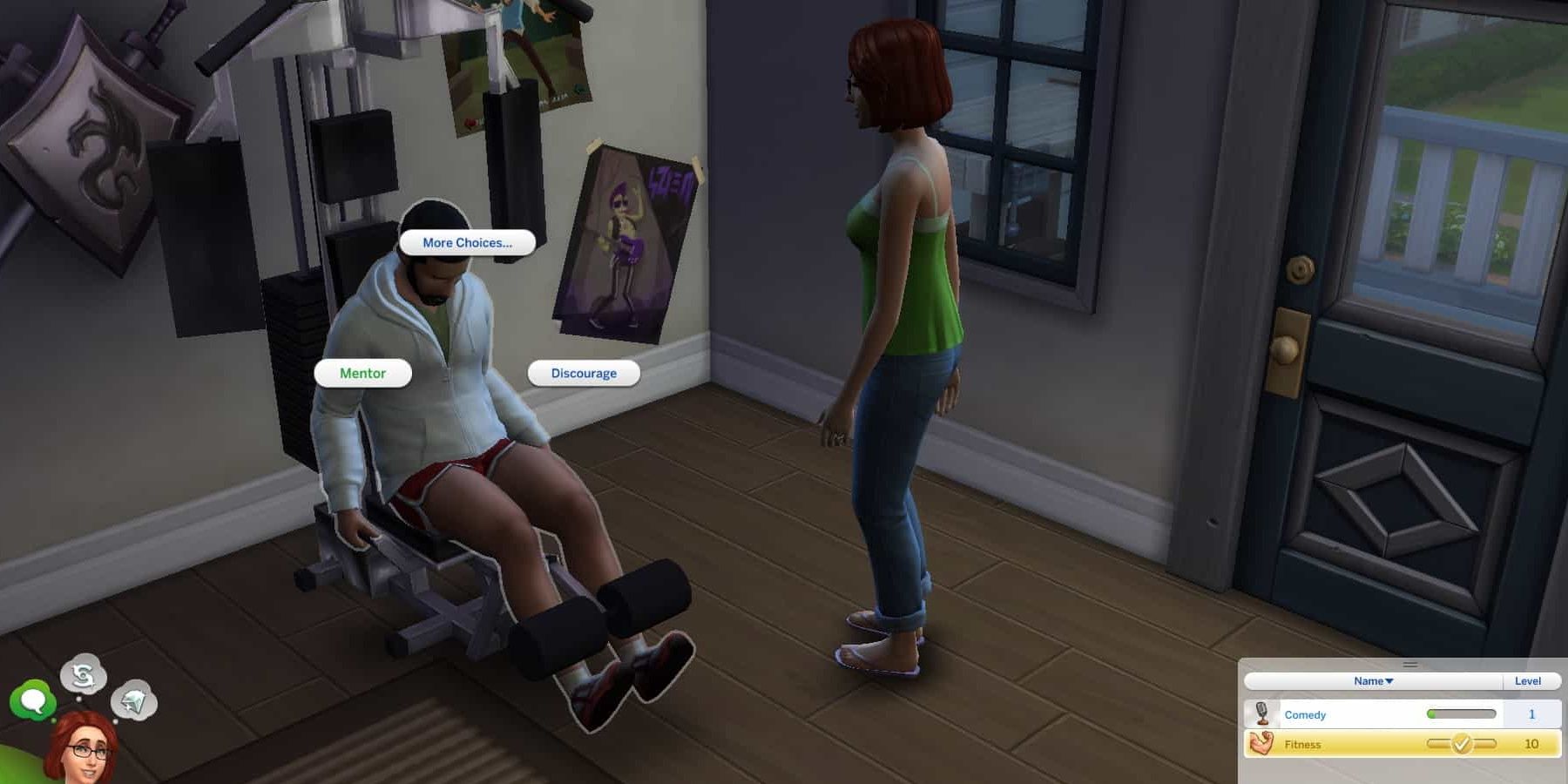 Sim Mentoring Another Sim In Fitness From The Sims 4