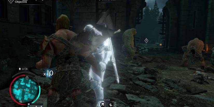 Middle-Earth Shadow of War killing an orc using the Wraith Chain ability Cropped