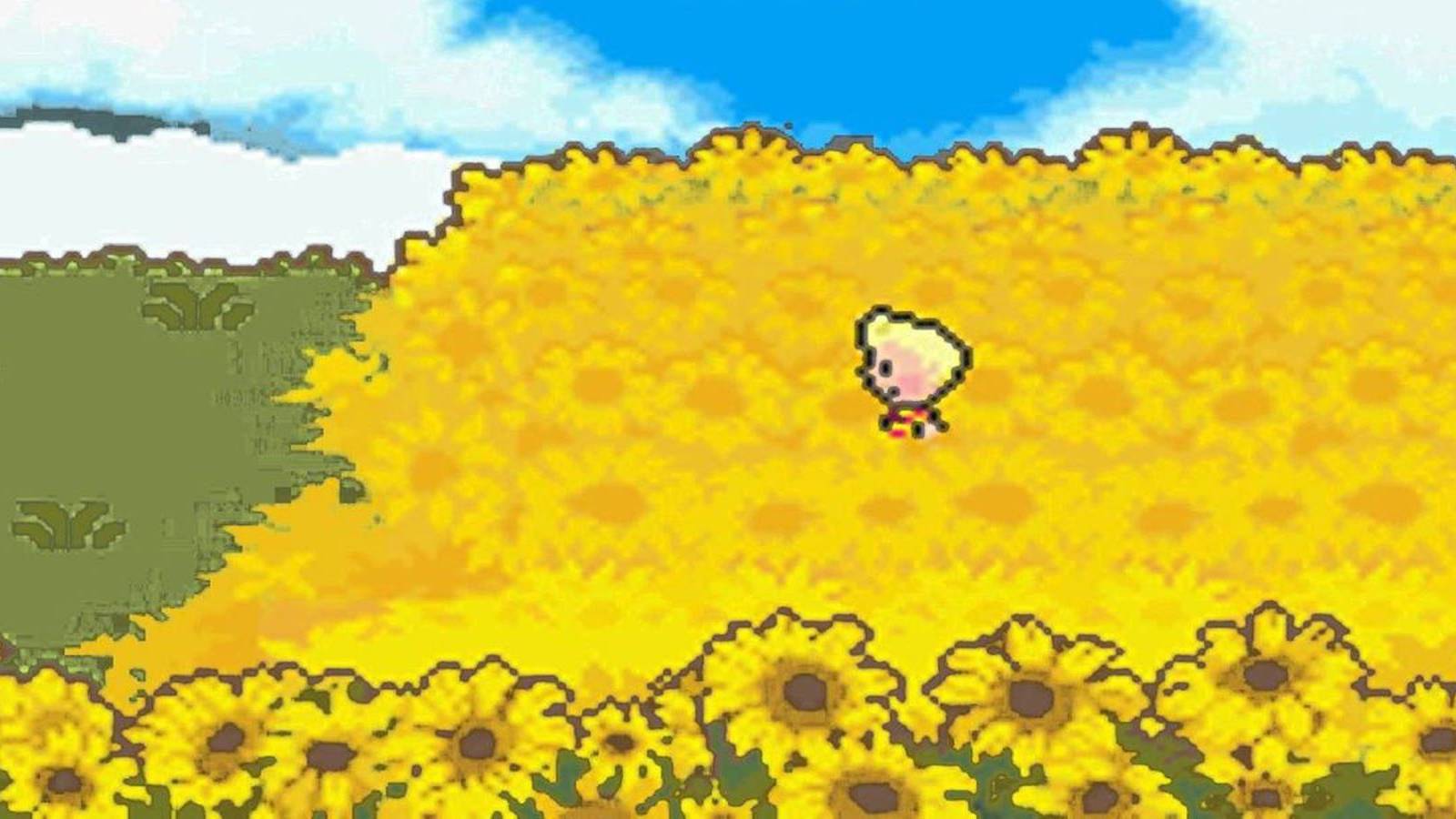 Lucas in the sunflower field in Mother 3