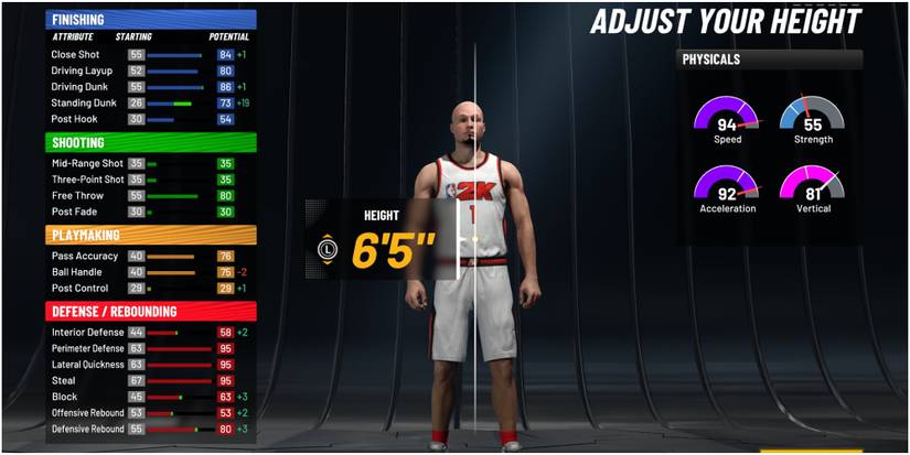 NBA 2K22 Adjusting Height To Six Foot Five