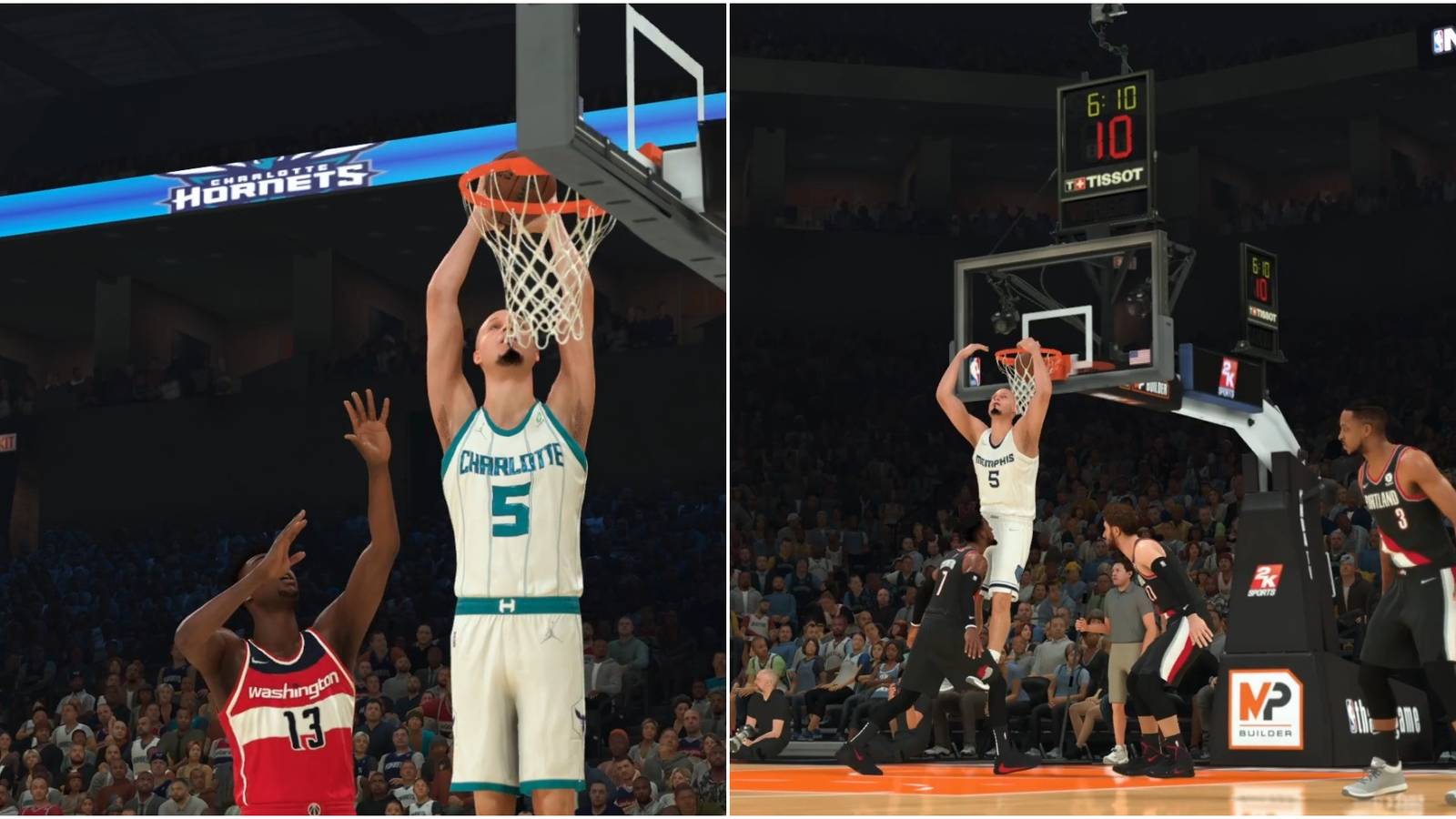 NBA 2K22 Best Center Build Collage Dunk And Reverse Dunk