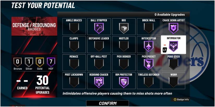 NBA 2K22 Best Defensive Badges For A Center