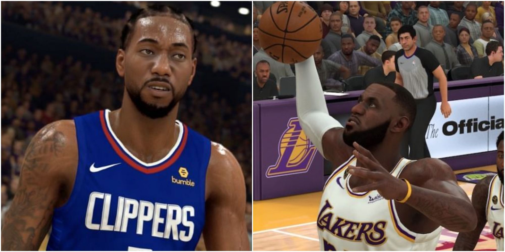 NBA 2K22 Best Small Forwards Collage LeBron James And Kawhi Leonard