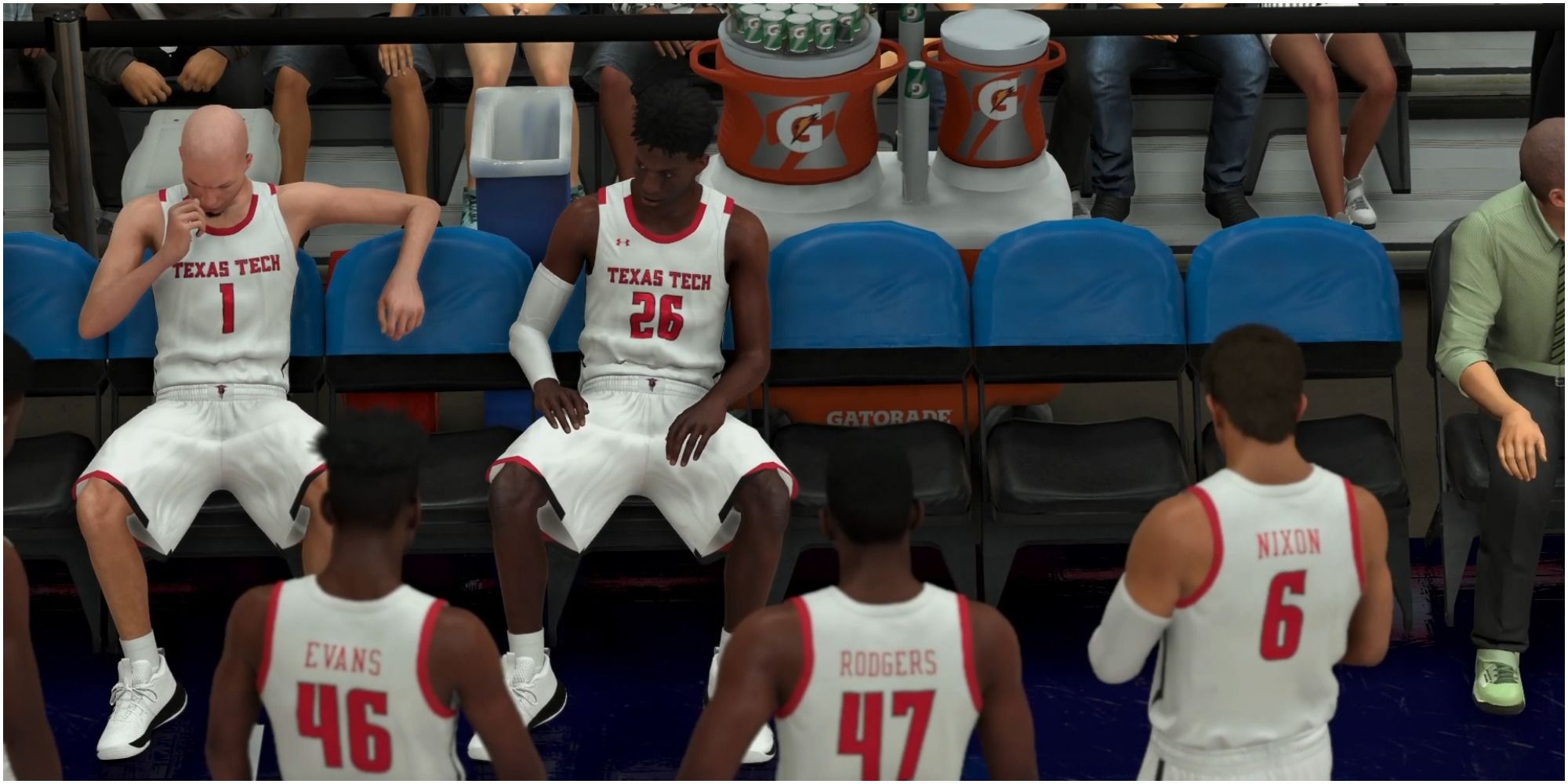 NBA 2K22 Dejected Players On The Bench