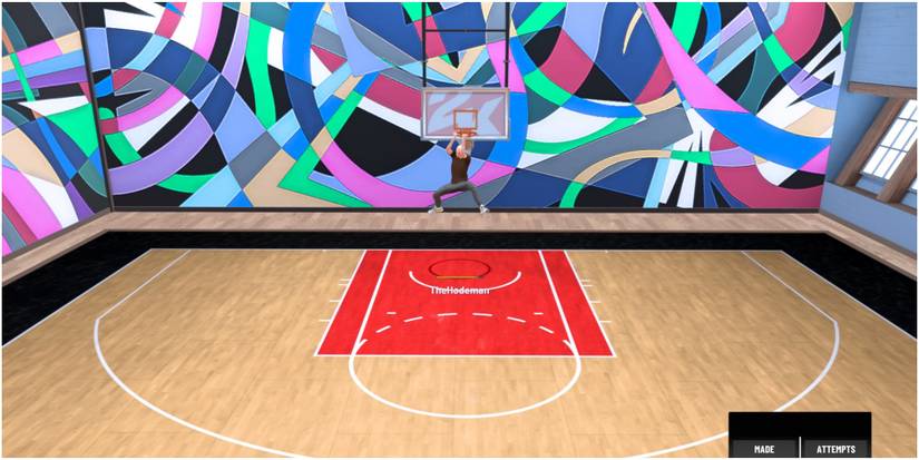 NBA 2K22 Dunking On The Practice Court