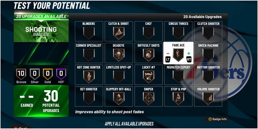 NBA 2K22 Fade Ace Shooting Badge Description