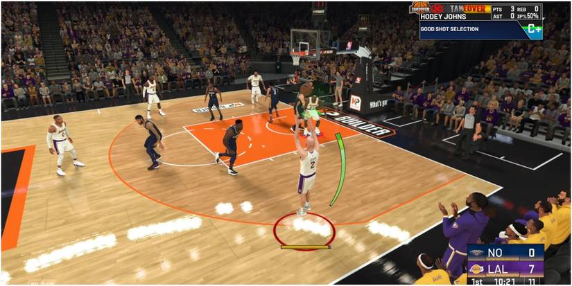 NBA 2K22 Getting A Green Shot From The Three Point Line