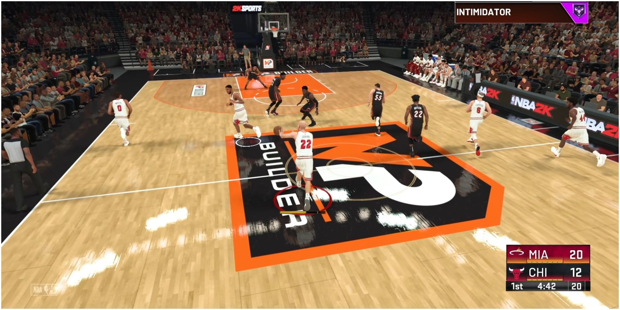 NBA 2K22 Making A Pass From The Half-Court Line