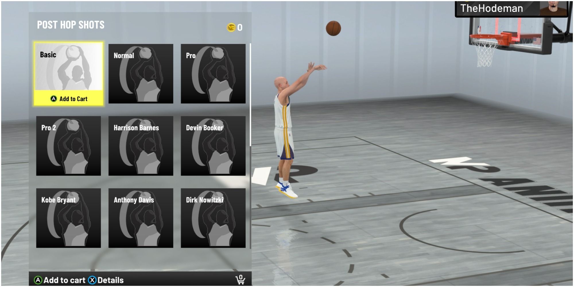 NBA 2K22 Selecting The Basic Post Hop Shot