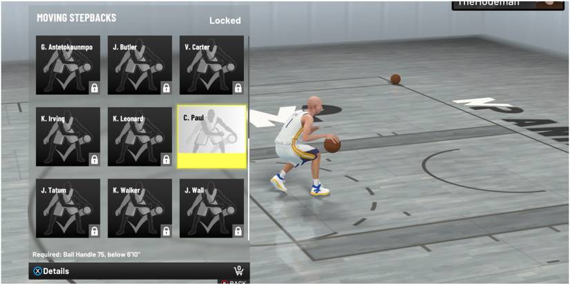 NBA 2K22 Selecting The Chris Paul Moving Stepback