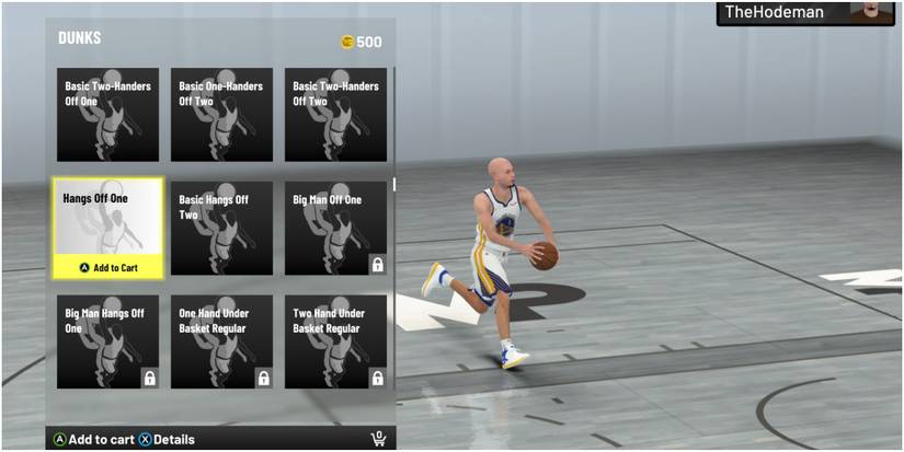NBA 2K22 Selecting The Hangs Off One Slam Dunk Package